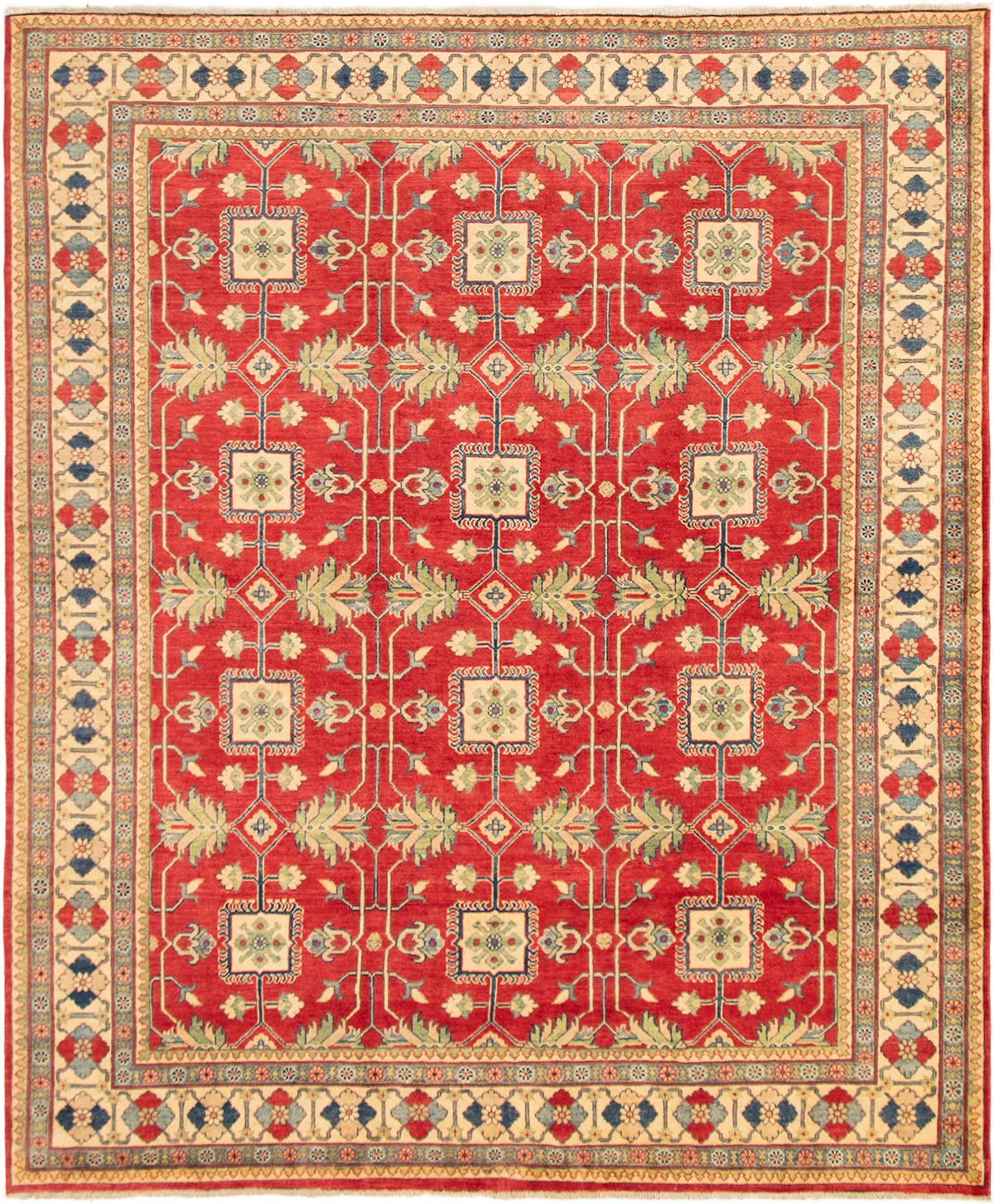 Hand-knotted Finest Gazni Red Wool Rug 8'3" x 9'11"  Size: 8'3" x 9'11"  