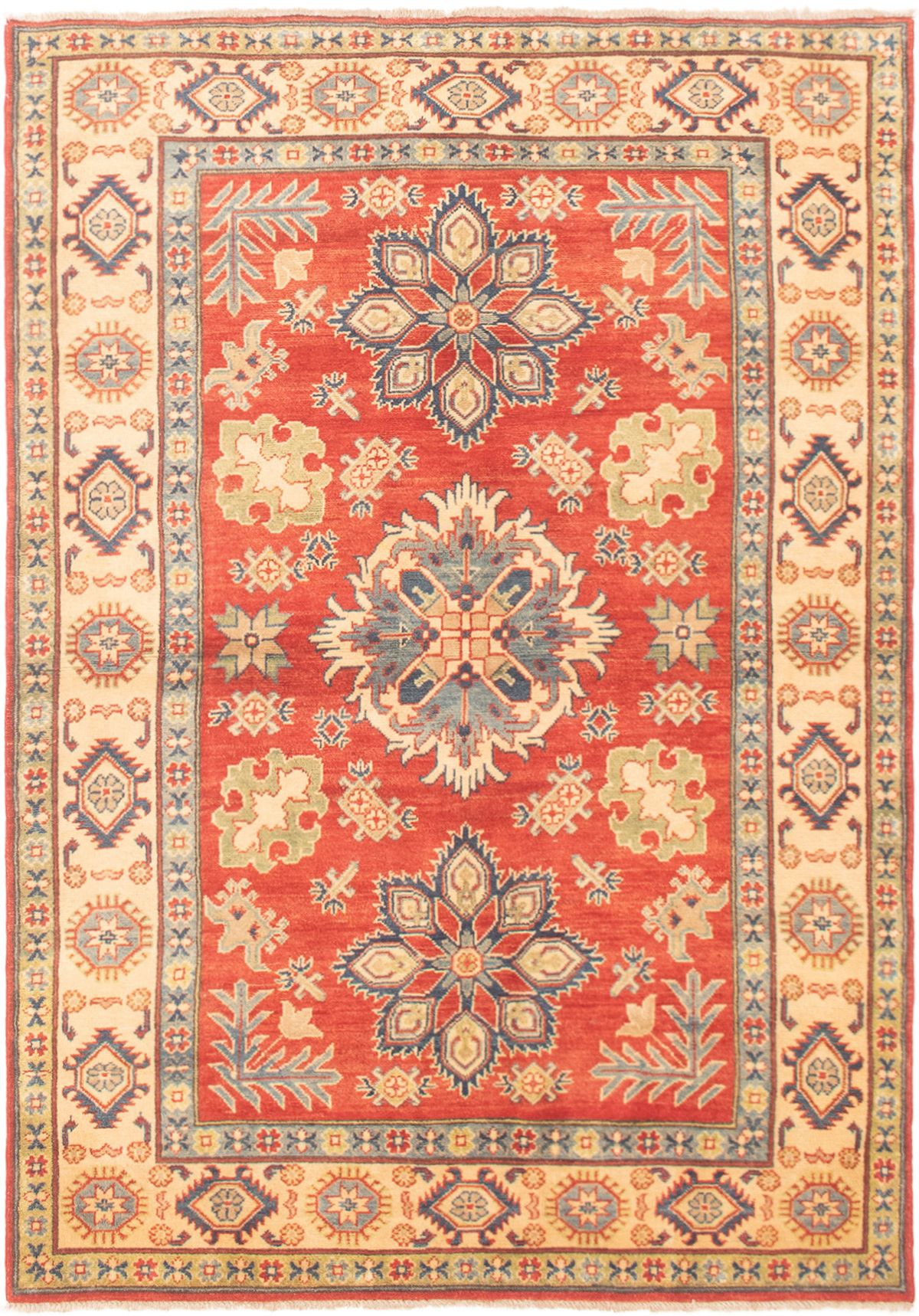 Hand-knotted Finest Gazni Copper, Cream Wool Rug 4'9" x 6'9" Size: 4'9" x 6'9"  