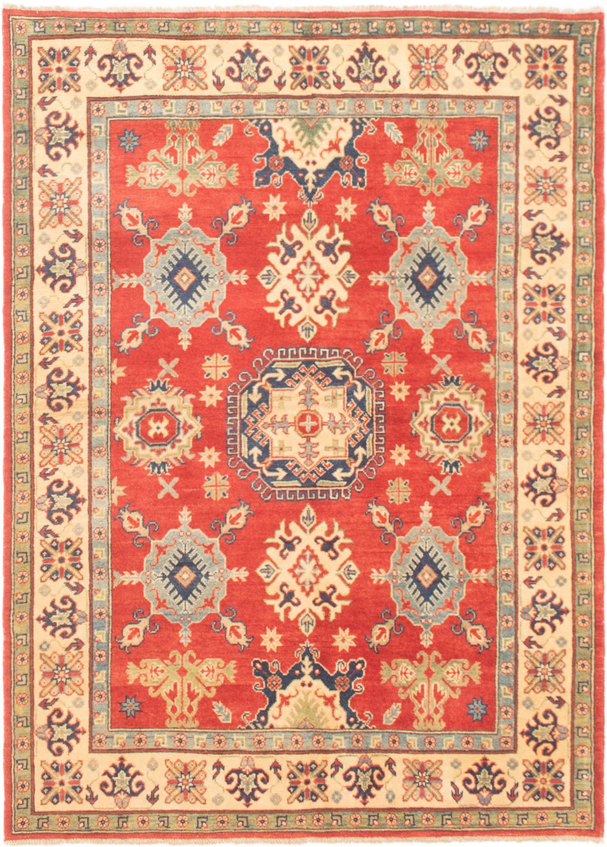 Hand-knotted Finest Gazni Copper, Cream Wool Rug 5'0" x 6'9" Size: 5'0" x 6'9"  