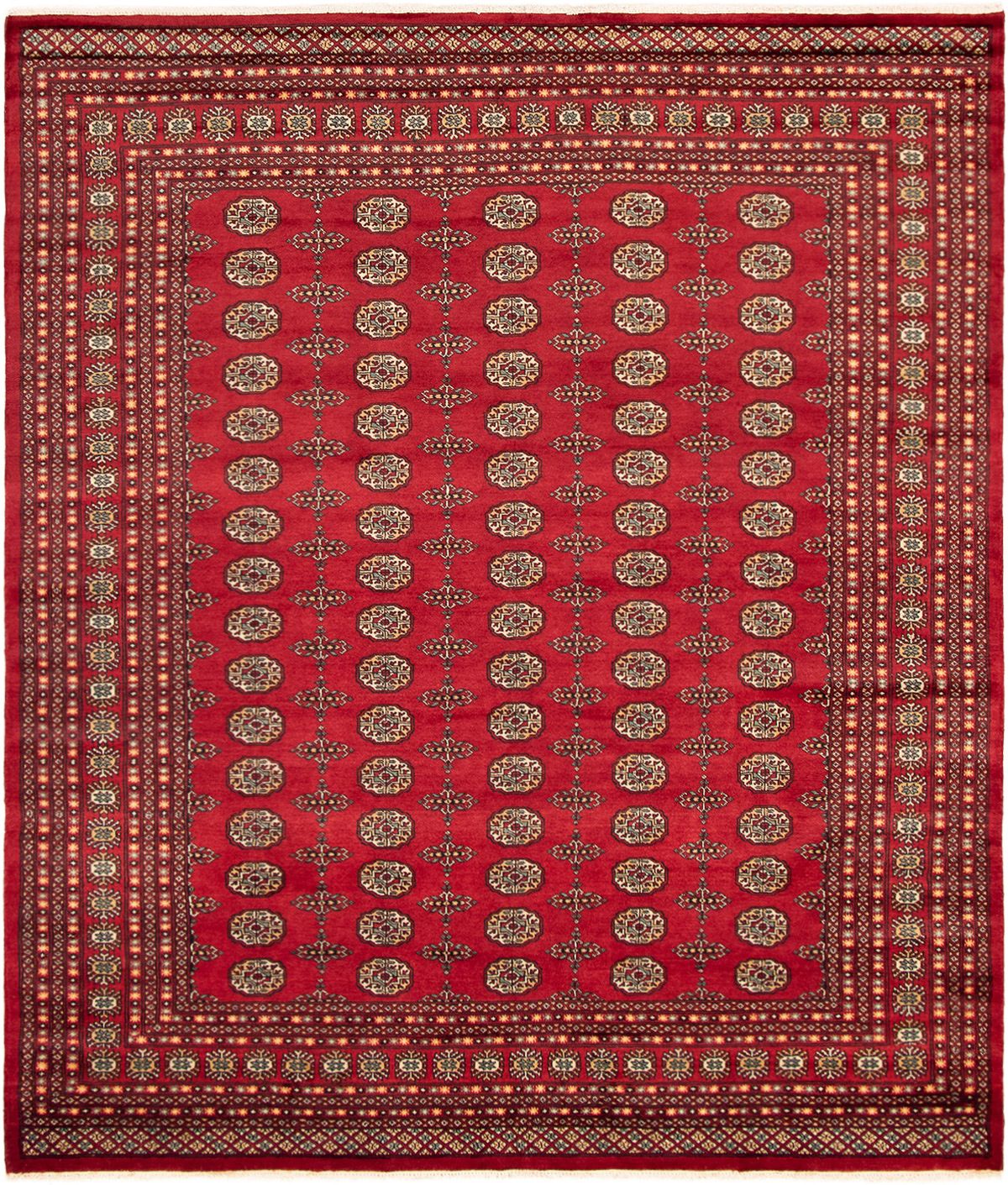 Hand-knotted Finest Peshawar Bokhara Red Wool Rug 9'3" x 12'3" Size: 9'3" x 12'3"  