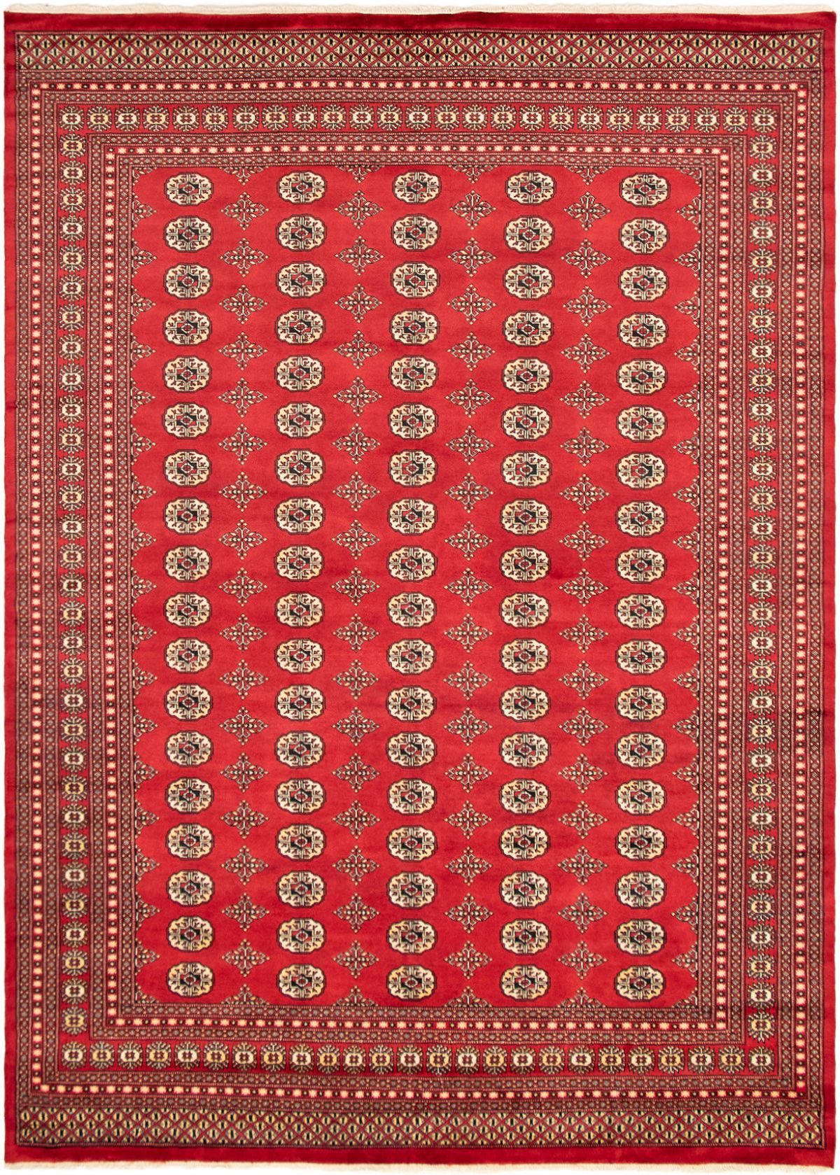 Hand-knotted Finest Peshawar Bokhara Red Wool Rug 8'2" x 9'11" Size: 8'2" x 9'11"  