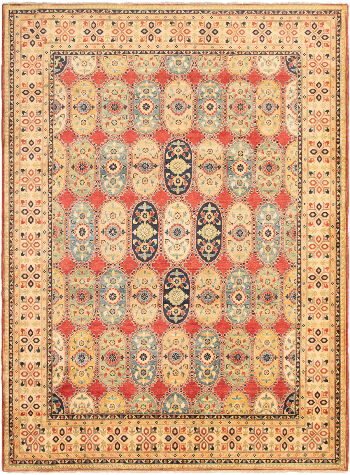 Hand-knotted Finest Gazni Red Wool Rug 8'10" x 12'1" Size: 8'10" x 12'1"  