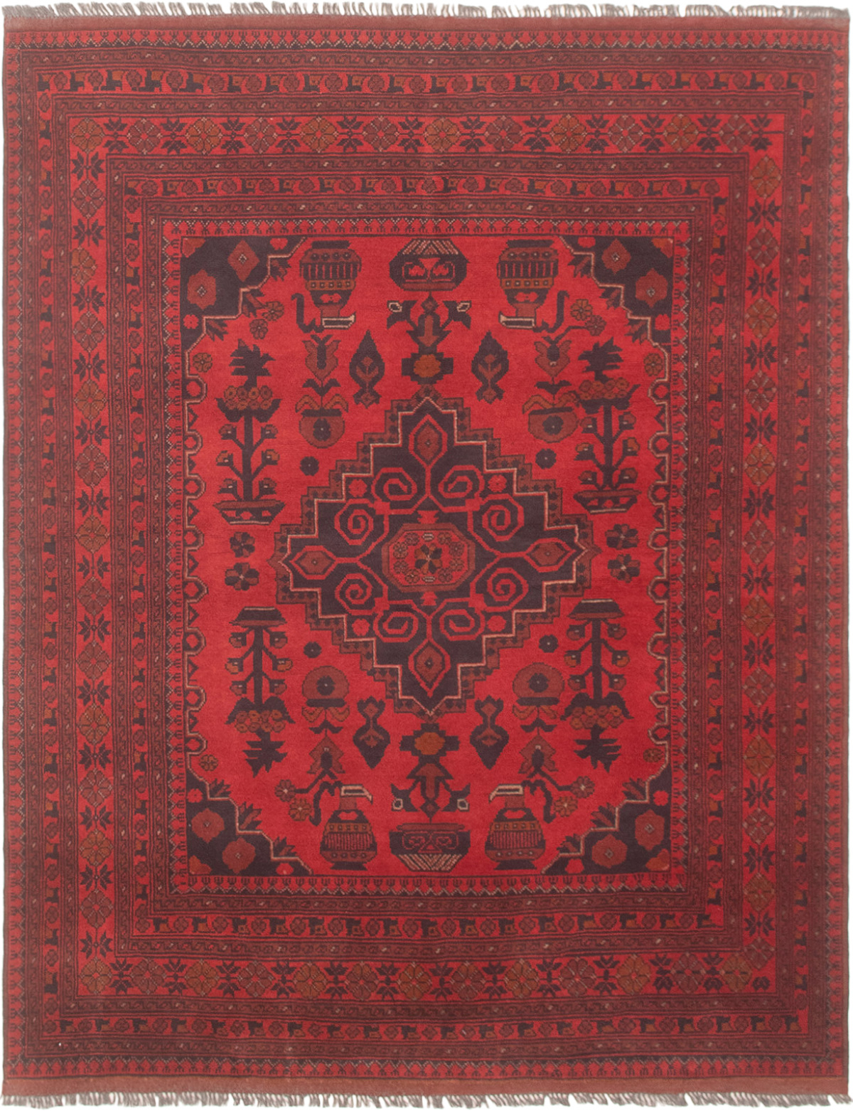 Hand-knotted Finest Khal Mohammadi Red Wool Rug 5'0" x 6'5" (25) Size: 5'0" x 6'5"  