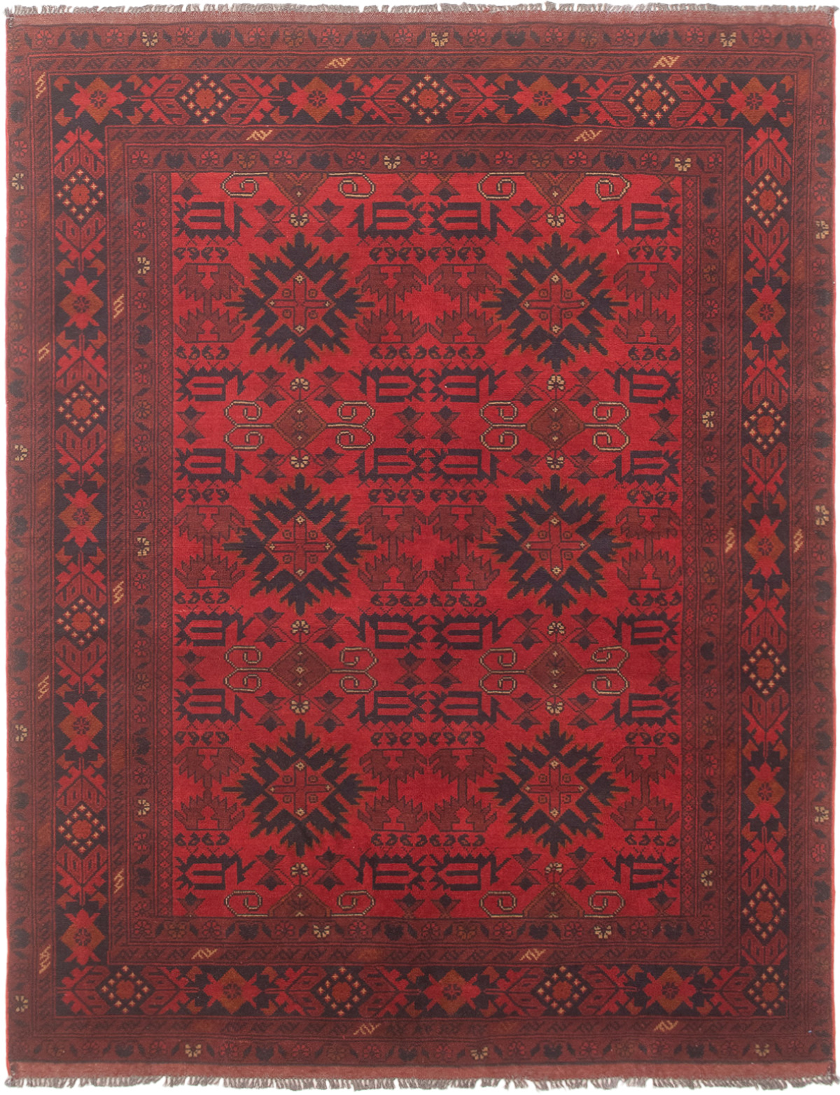 Hand-knotted Finest Khal Mohammadi Red Wool Rug 4'11" x 6'4" (18) Size: 4'11" x 6'4"  