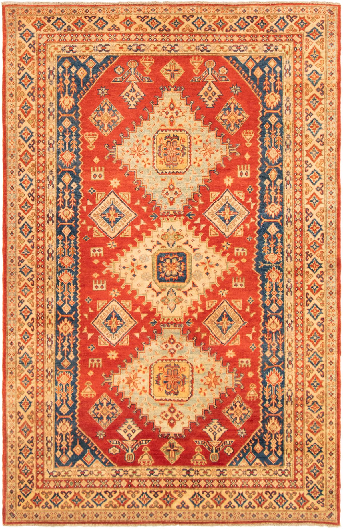 Hand-knotted Finest Gazni Red Wool Rug 6'0" x 9'3" Size: 6'0" x 9'3"  