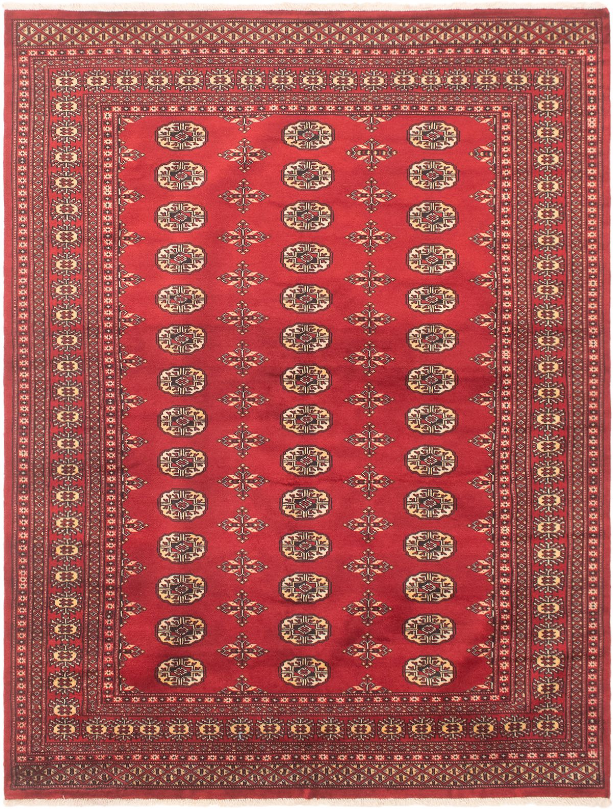 Hand-knotted Finest Peshawar Bokhara Red Wool Rug 5'11" x 7'9" Size: 5'11" x 7'9"  
