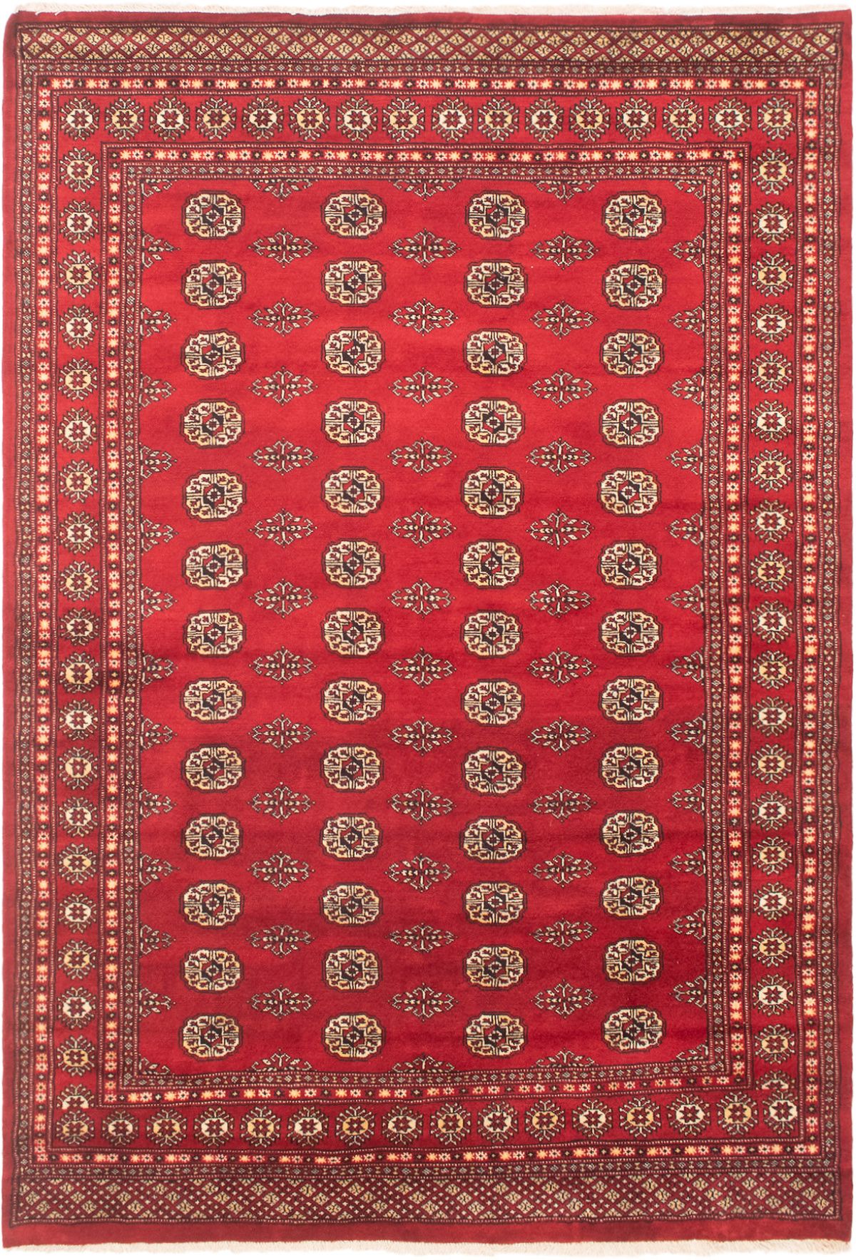 Hand-knotted Finest Peshawar Bokhara Red Wool Rug 5'11" x 8'8" Size: 5'11" x 8'8"  