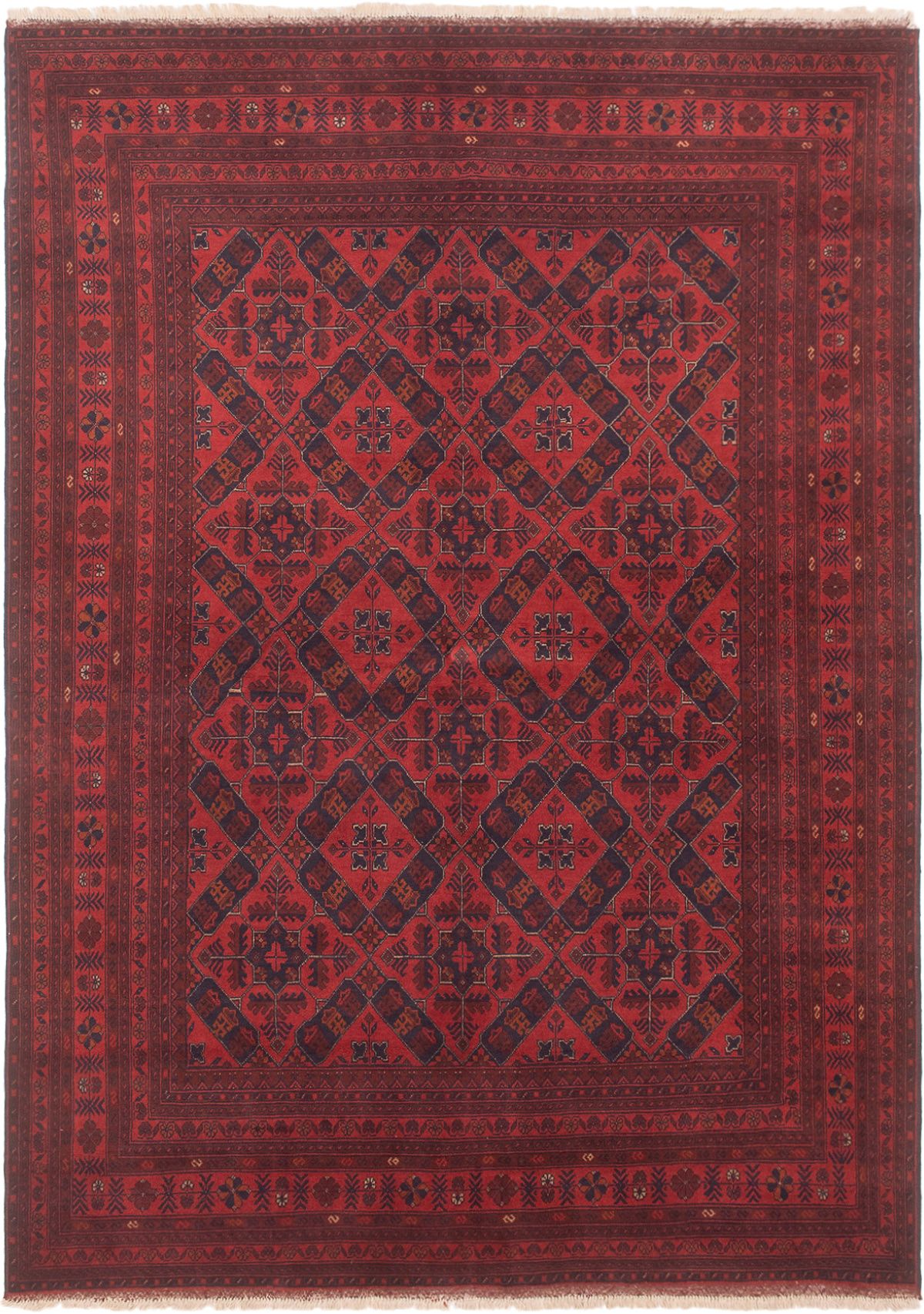 Hand-knotted Finest Khal Mohammadi Dark Navy, Red Wool Rug 6'9" x 9'5" Size: 6'9" x 9'5"  
