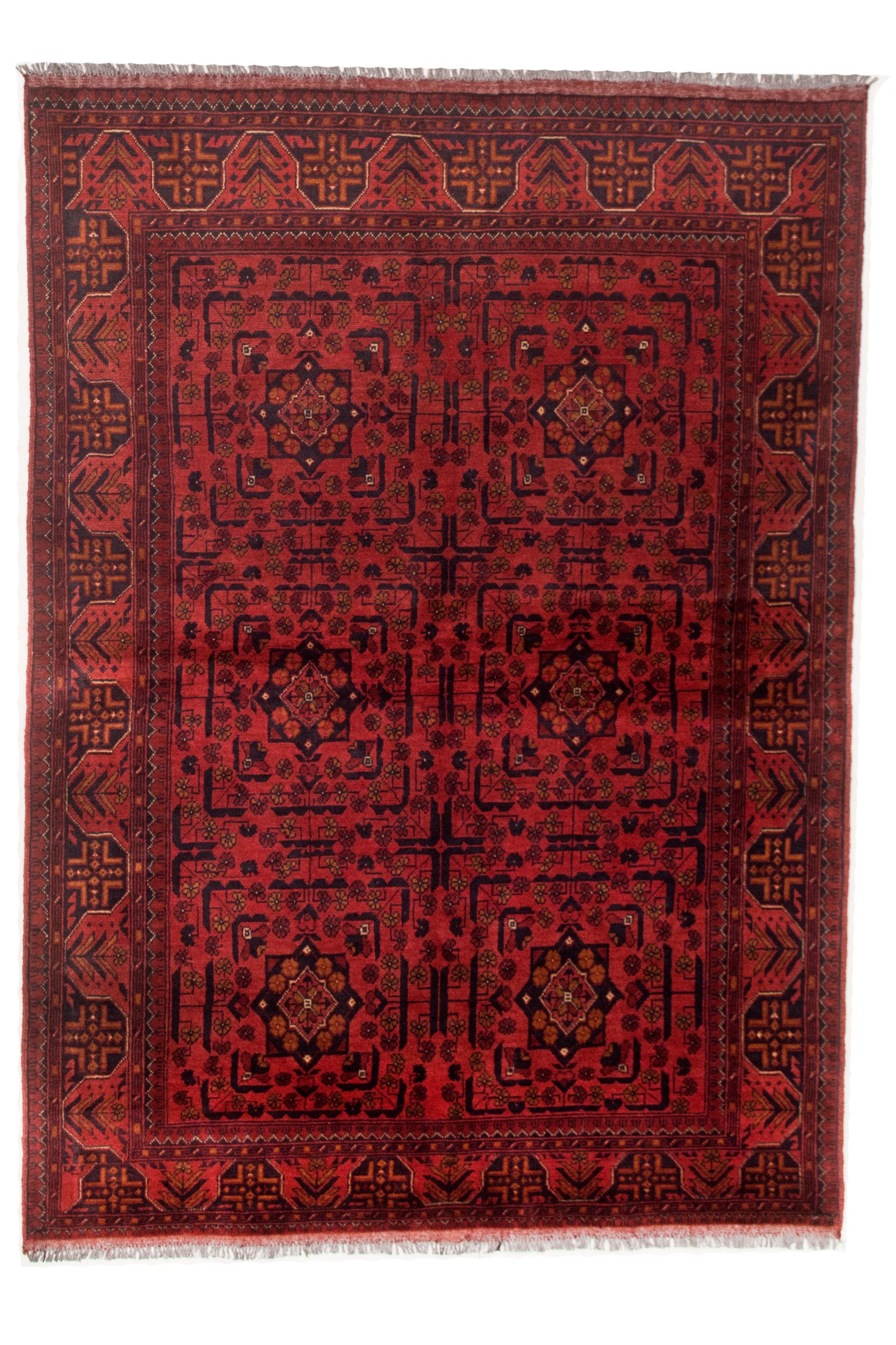 Hand-knotted Finest Khal Mohammadi Red Wool Rug 4'9" x 6'8"  Size: 4'9" x 6'8"  