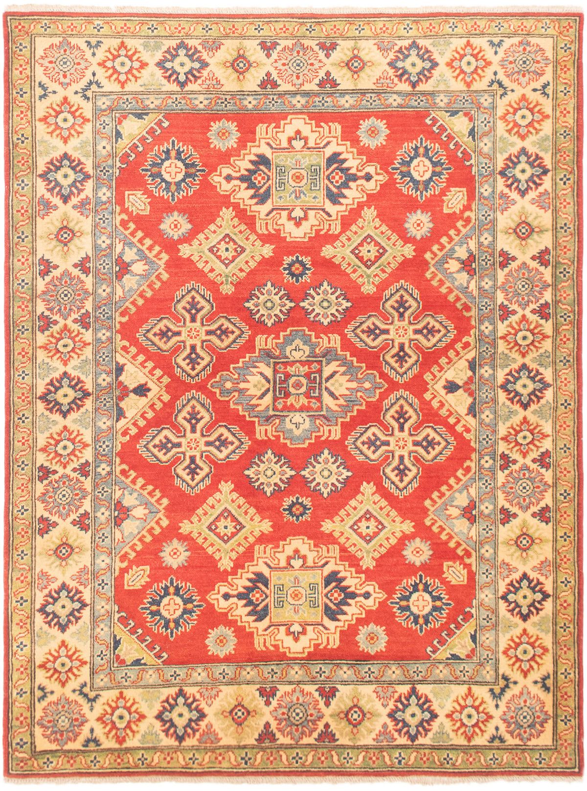 Hand-knotted Finest Gazni Red Wool Rug 5'0" x 6'9"  Size: 5'0" x 6'9"  