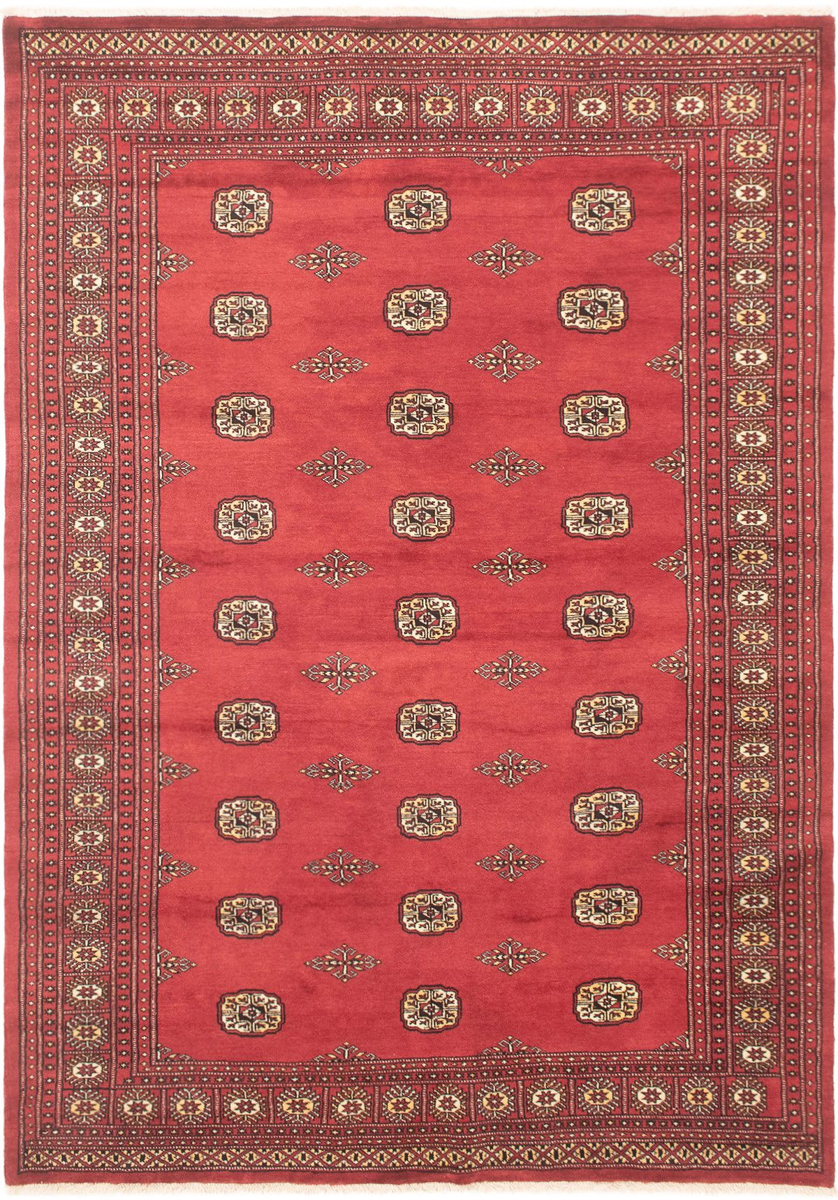 Hand-knotted Finest Peshawar Bokhara Dark Red Wool Rug 6'0" x 8'9" Size: 6'0" x 8'9"  