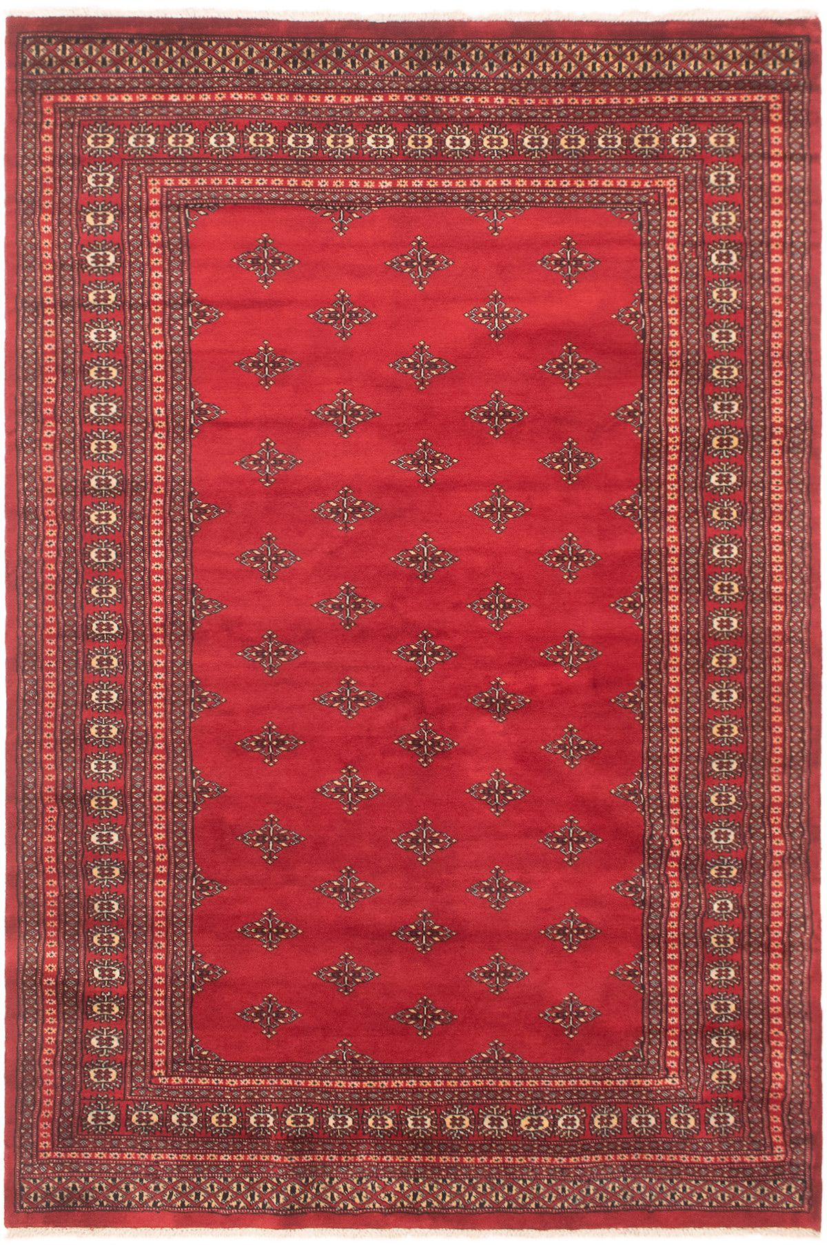 Hand-knotted Finest Peshawar Bokhara Dark Red Wool Rug 6'0" x 9'0" Size: 6'0" x 9'0"  