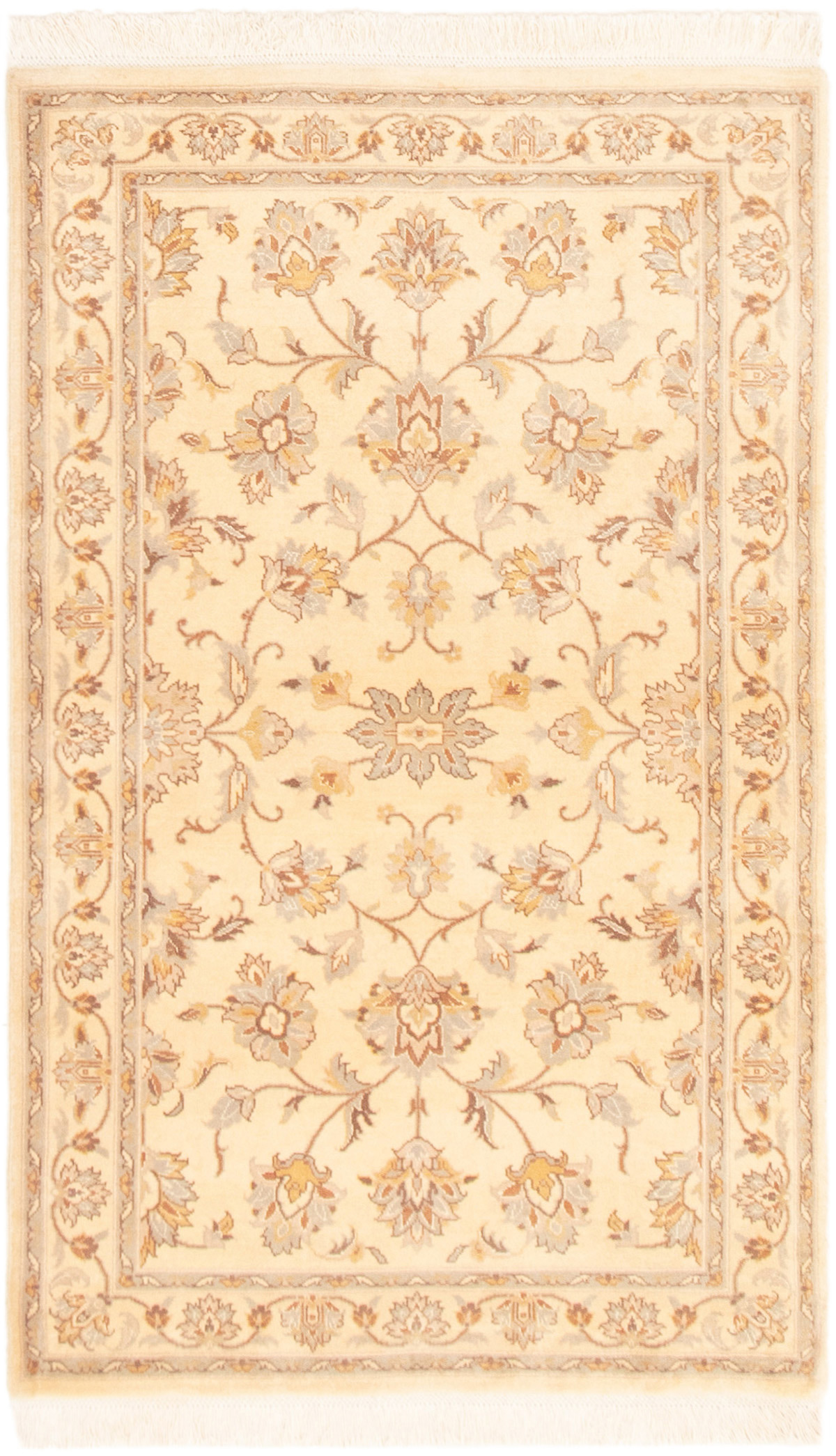 Hand-knotted Mirzapur Cream Wool Rug 3'1" x 5'3" Size: 3'1" x 5'3"  