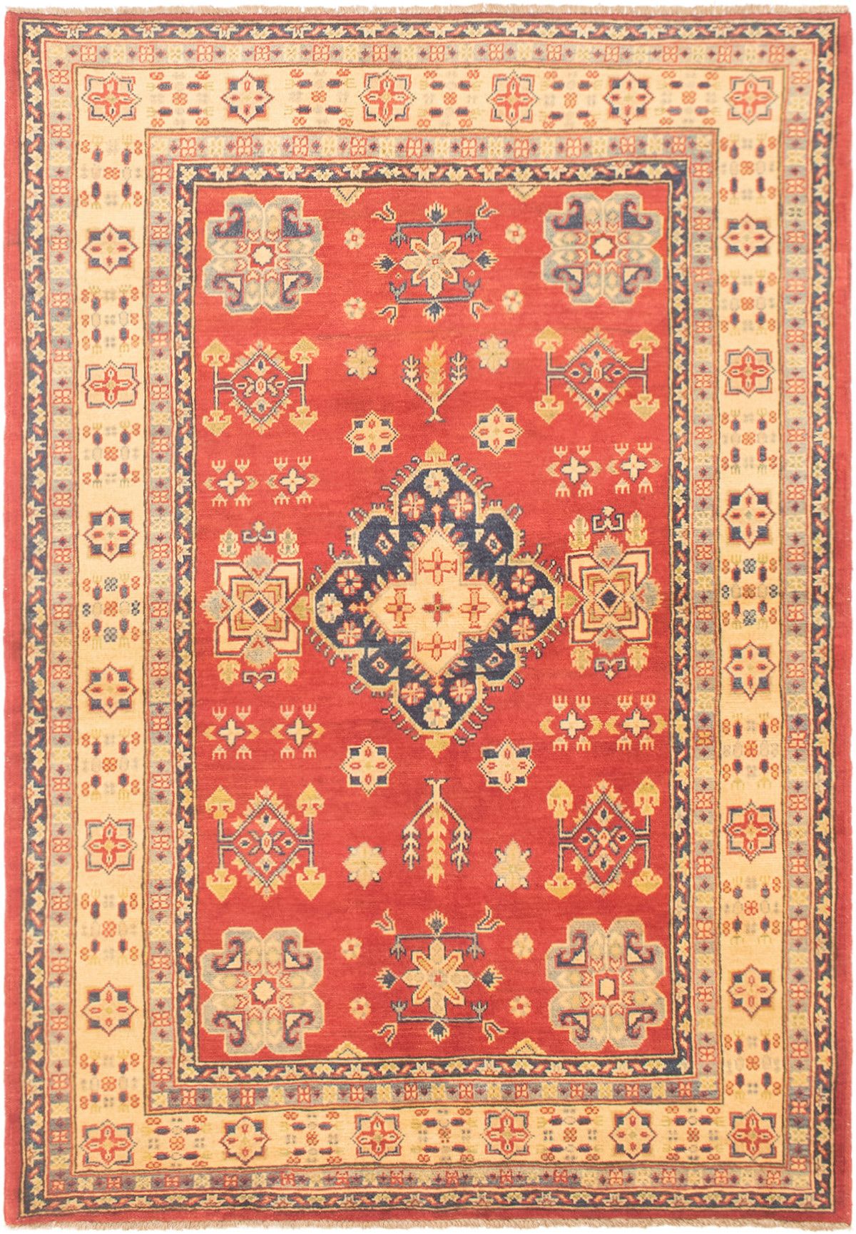 Hand-knotted Finest Gazni Red Wool Rug 4'9" x 6'11" Size: 4'9" x 6'11"  