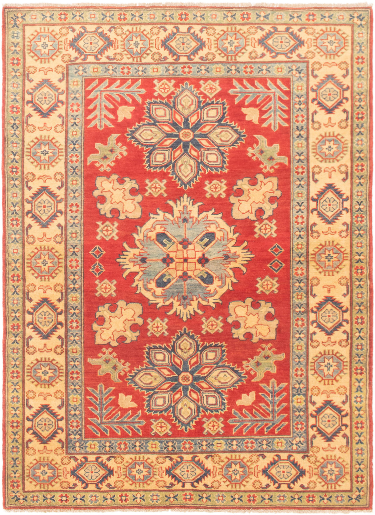 Hand-knotted Finest Gazni Red Wool Rug 4'9" x 6'6"  Size: 4'9" x 6'6"  