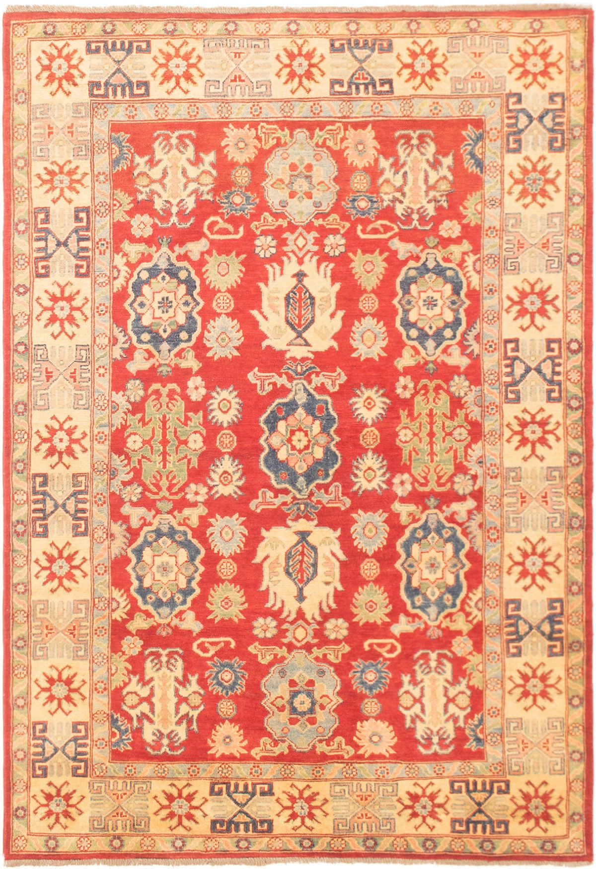 Hand-knotted Finest Gazni Red Wool Rug 5'2" x 7'4" Size: 5'2" x 7'4"  