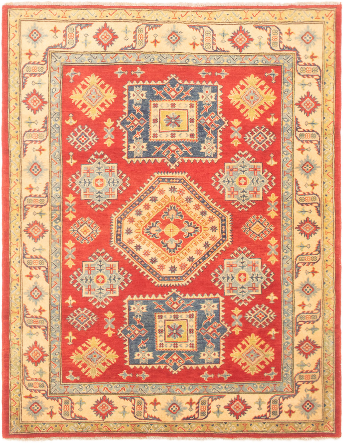 Hand-knotted Finest Gazni Red Wool Rug 4'10" x 6'4"  Size: 4'10" x 6'4"  