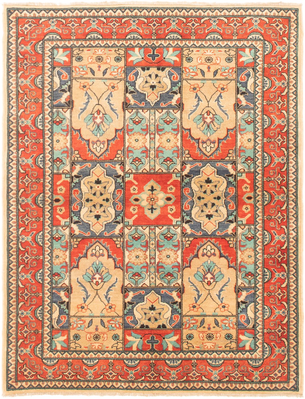 Hand-knotted Finest Gazni Dark Copper Wool Rug 4'9" x 6'3" Size: 4'9" x 6'3"  