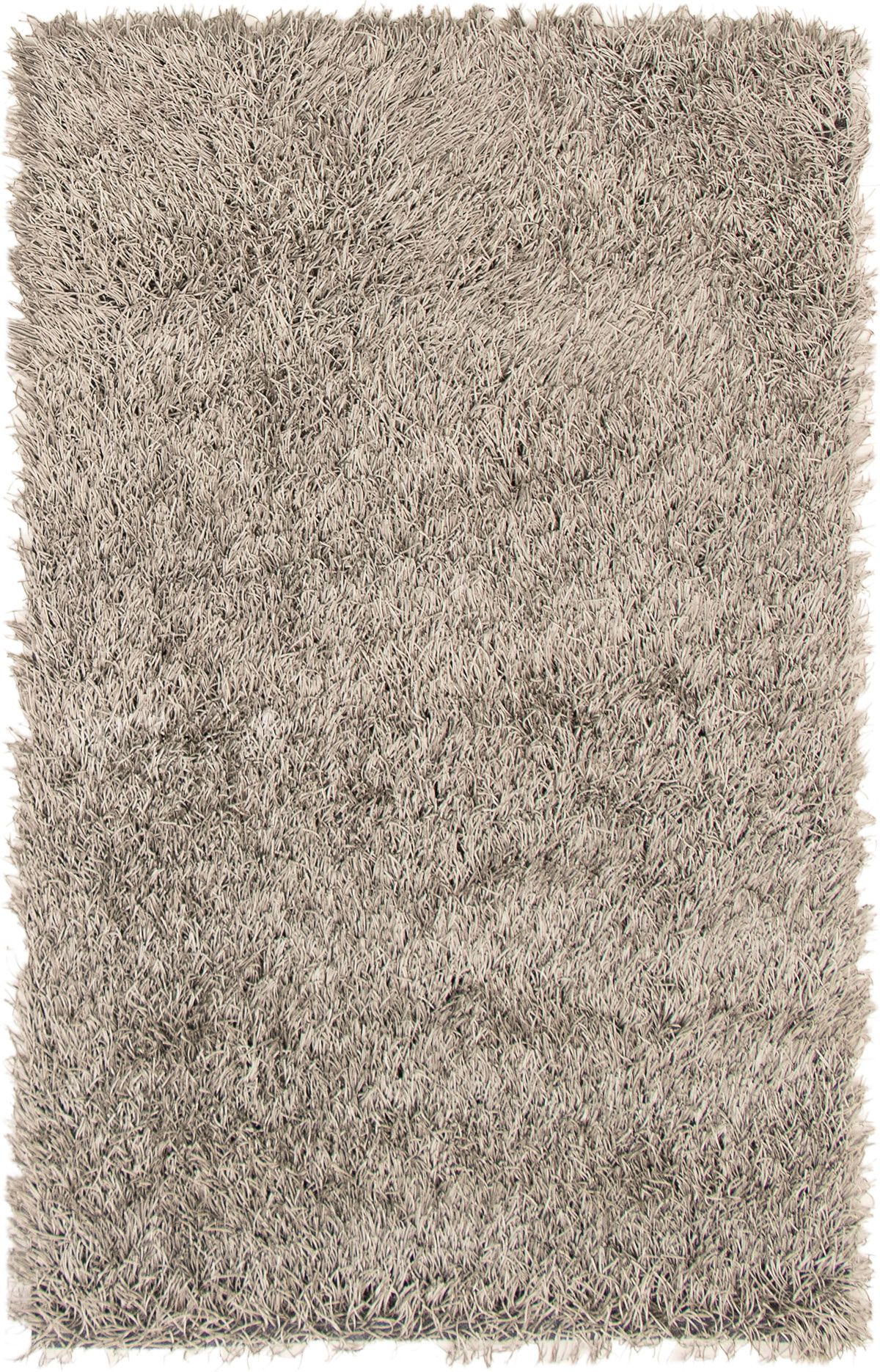 Hand-knotted Retro Plush Grey Polyester Shag 5'0" x 8'0" Size: 5'0" x 8'0"  