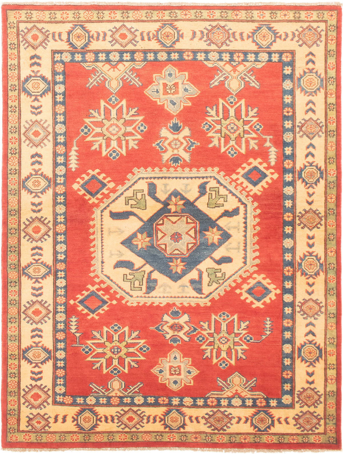 Hand-knotted Finest Gazni Red Wool Rug 4'10" x 6'5"  Size: 4'10" x 6'5"  