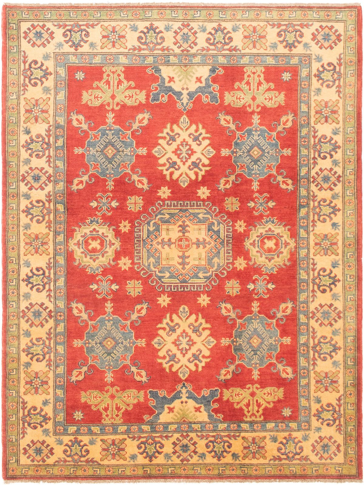 Hand-knotted Finest Gazni Red Wool Rug 5'1" x 6'7"  Size: 5'1" x 6'7"  