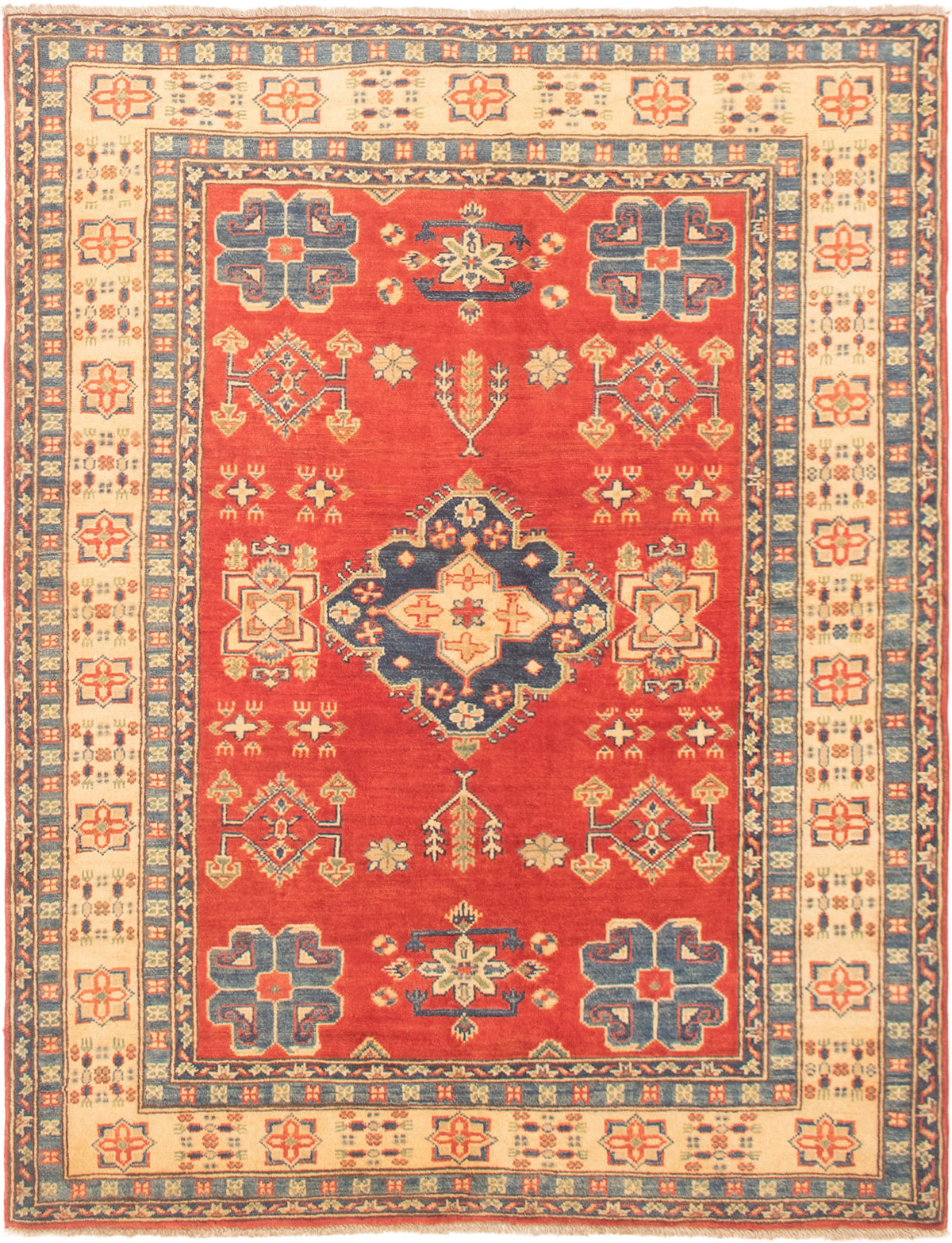Hand-knotted Finest Gazni Red Wool Rug 5'0" x 6'5"  Size: 5'0" x 6'5"  