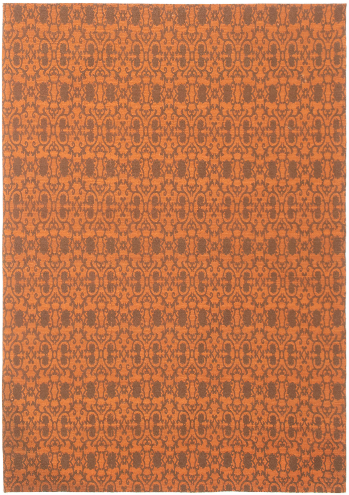 Handmade Collage Burnt Orange Chenille Rug 4'9" x 6'9" Size: 4'9" x 6'9"  