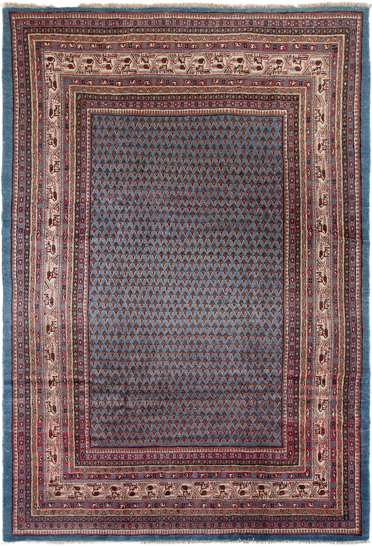 Hand-knotted Sarough  Wool Rug 7'0" x 10'6" Size: 7'0" x 10'6"  
