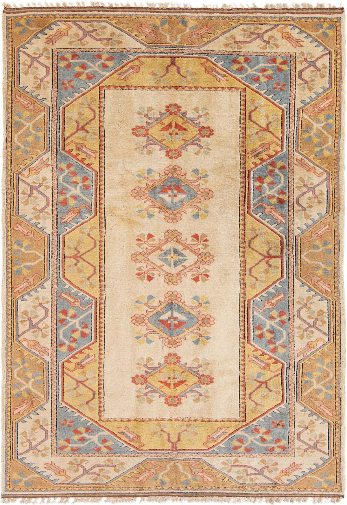 Hand-knotted Melis Geometric Wool Rug 6'4" x 9'3" Size: 6'4" x 9'3"  