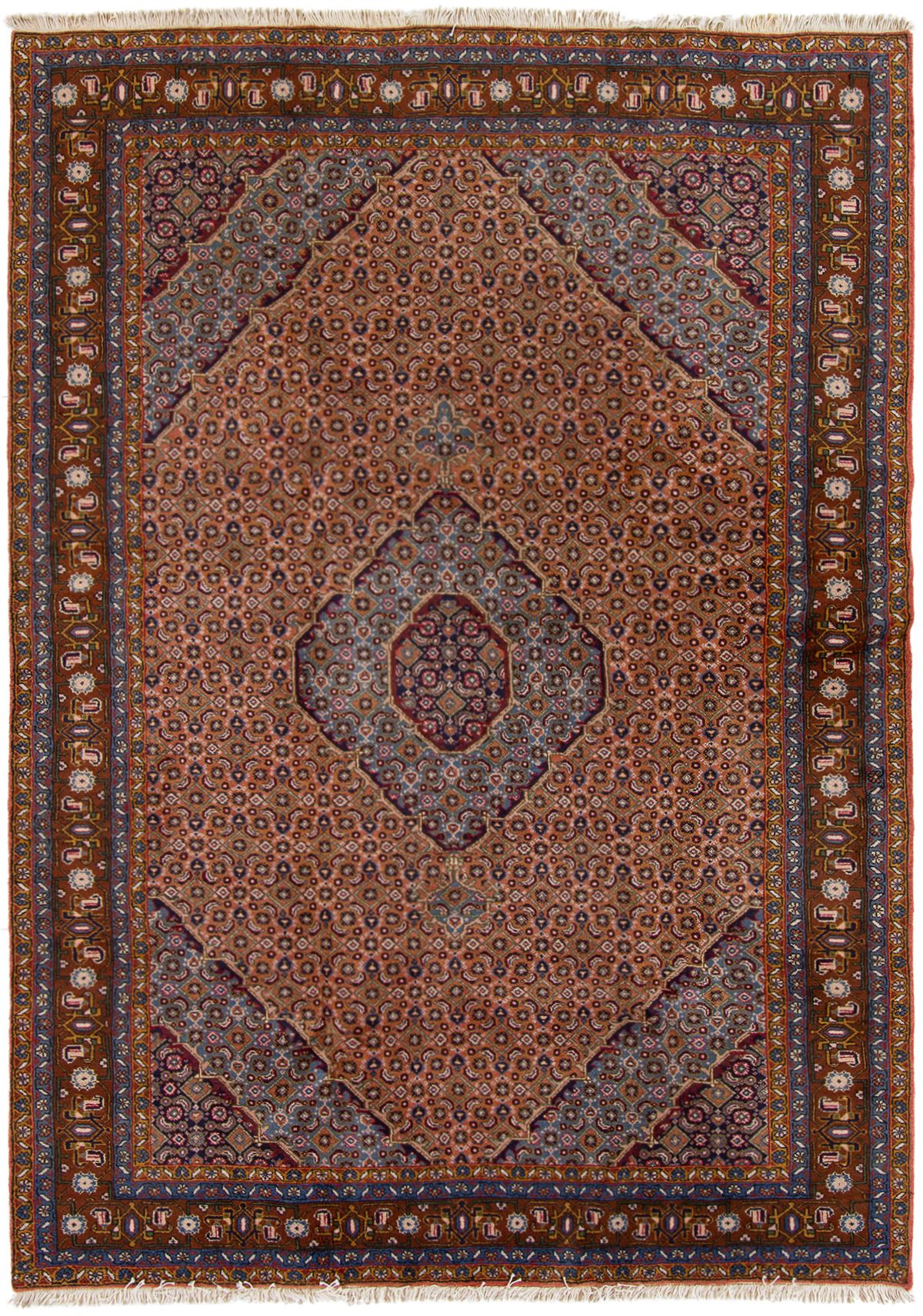 Hand-knotted Ardabil  Wool Rug 6'6" x 9'5" Size: 6'6" x 9'5"  