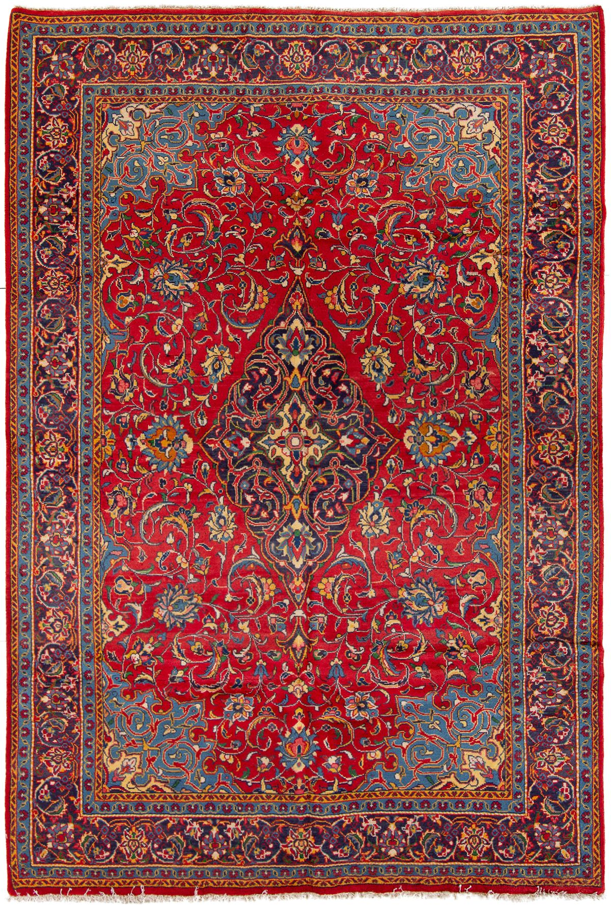 Hand-knotted Mahal  Wool Rug 6'8" x 10'1" Size: 6'8" x 10'1"  