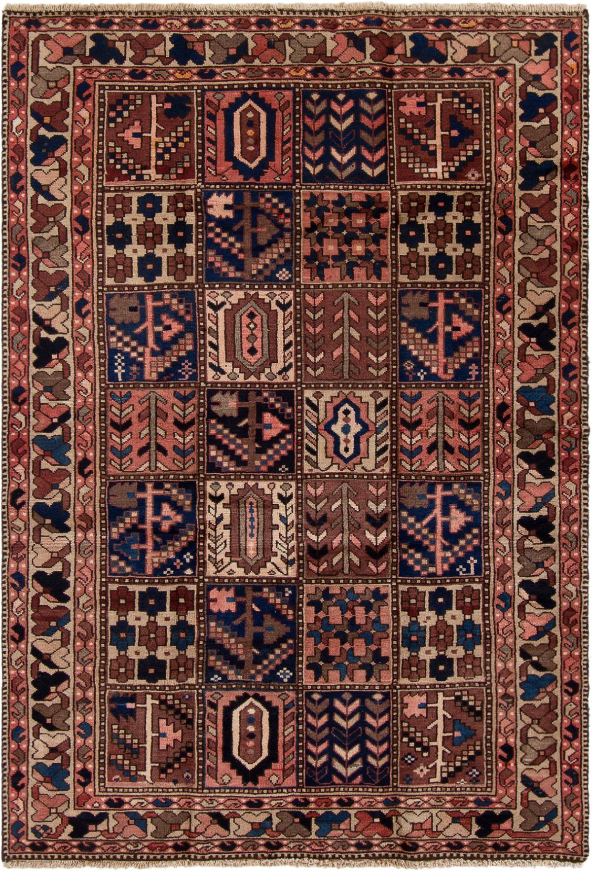 Hand-knotted Bakhtiar  Wool Rug 6'8" x 4'4" Size: 4'4" x 6'8"  