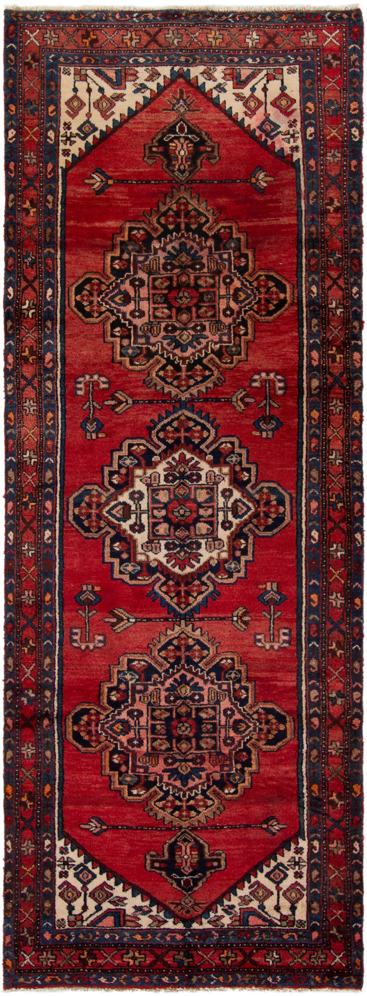 Hand-knotted Hamadan  Wool Rug 3'5" x 9'9" Size: 3'5" x 9'9"  