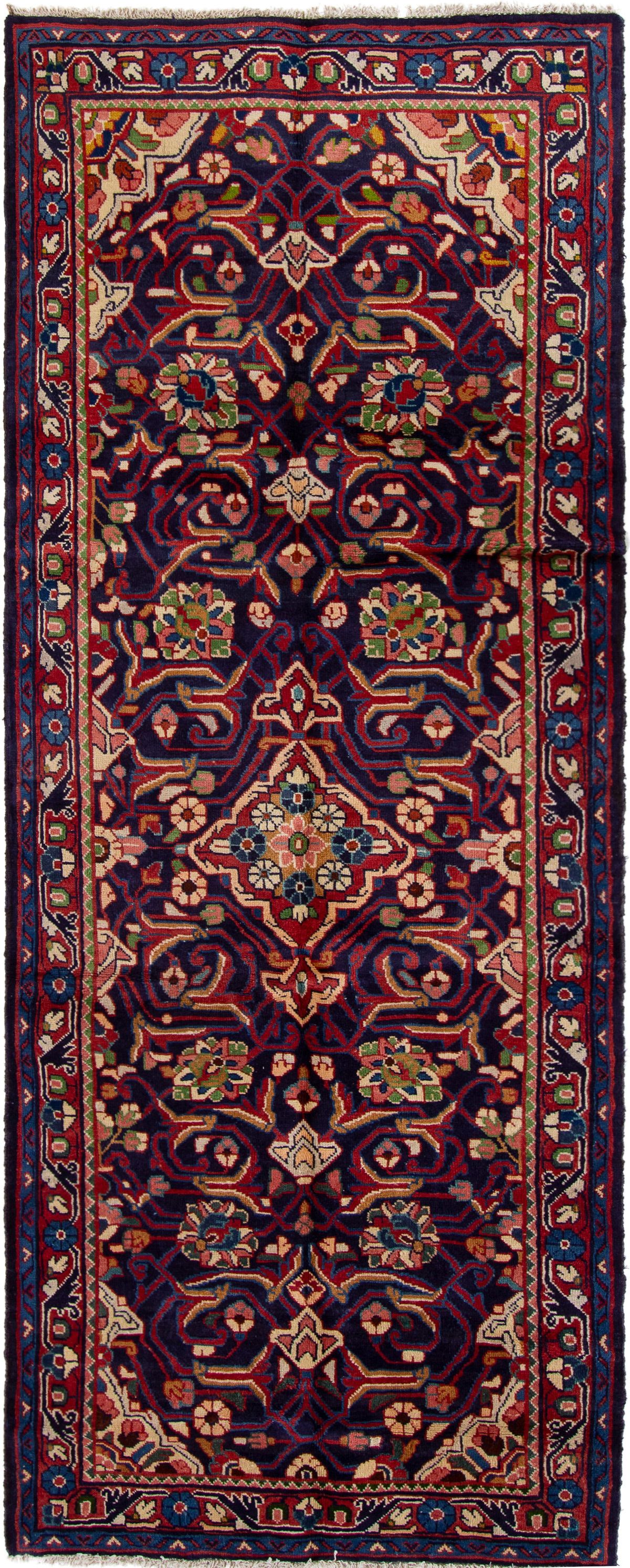 Hand-knotted Hamadan  Wool Rug 3'9" x 10'3" Size: 3'9" x 10'3"  