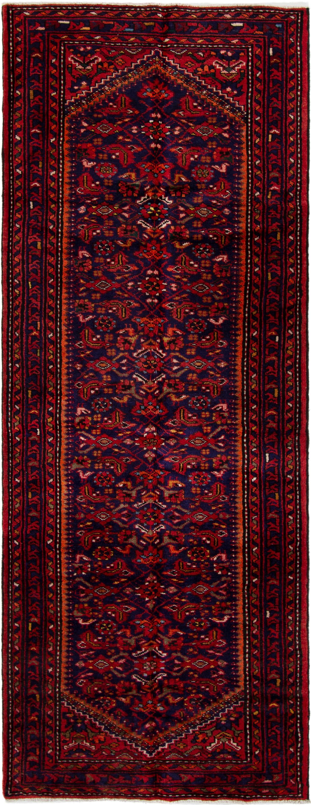 Hand-knotted Hamadan  Wool Rug 3'8" x 9'10" Size: 3'8" x 9'11"  