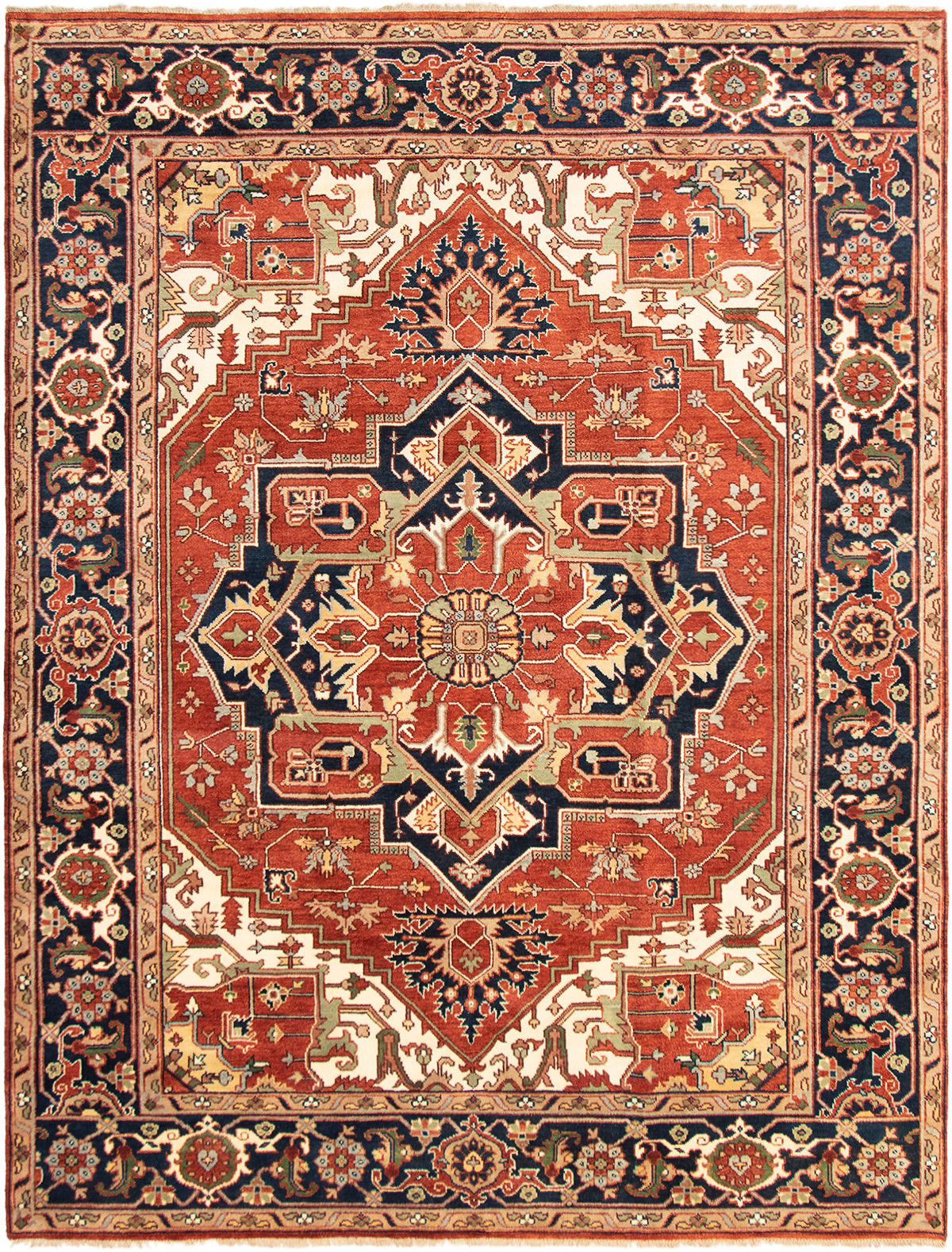 Hand-knotted Serapi Heritage Dark Copper Wool Rug 9'1" x 11'9" Size: 9'1" x 11'9"  