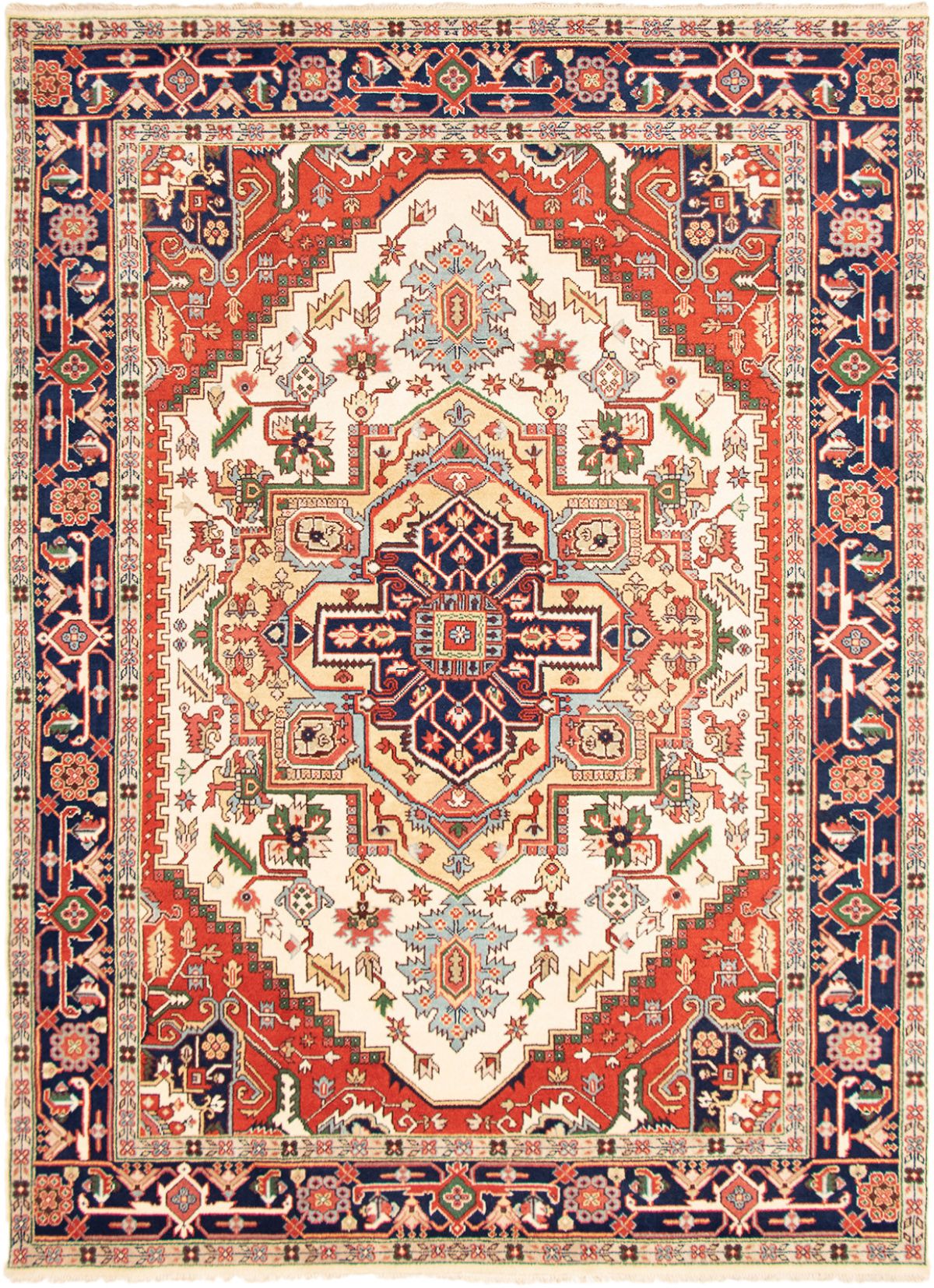 Hand-knotted Serapi Heritage Cream Wool Rug 8'7" x 11'10" Size: 8'7" x 11'10"  