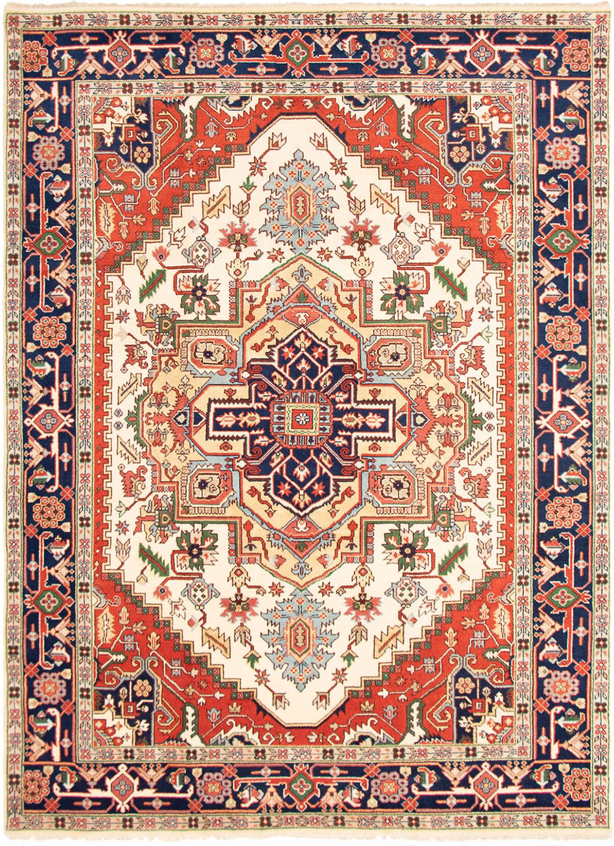 Hand-knotted Serapi Heritage Cream Wool Rug 8'10" x 11'10" Size: 8'10" x 11'10"  
