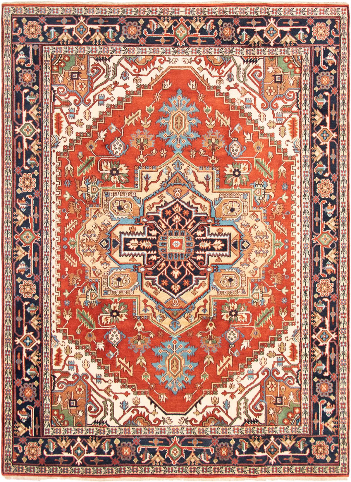Hand-knotted Serapi Heritage Dark Copper Wool Rug 8'9" x 11'11"  Size: 8'9" x 11'11"  
