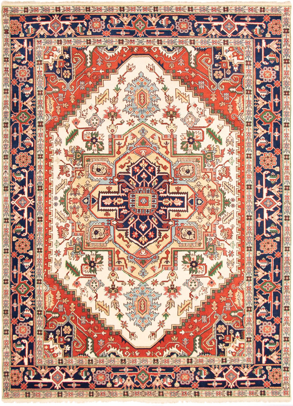 Hand-knotted Serapi Heritage Cream Wool Rug 8'9" x 11'8" Size: 8'9" x 11'8"  