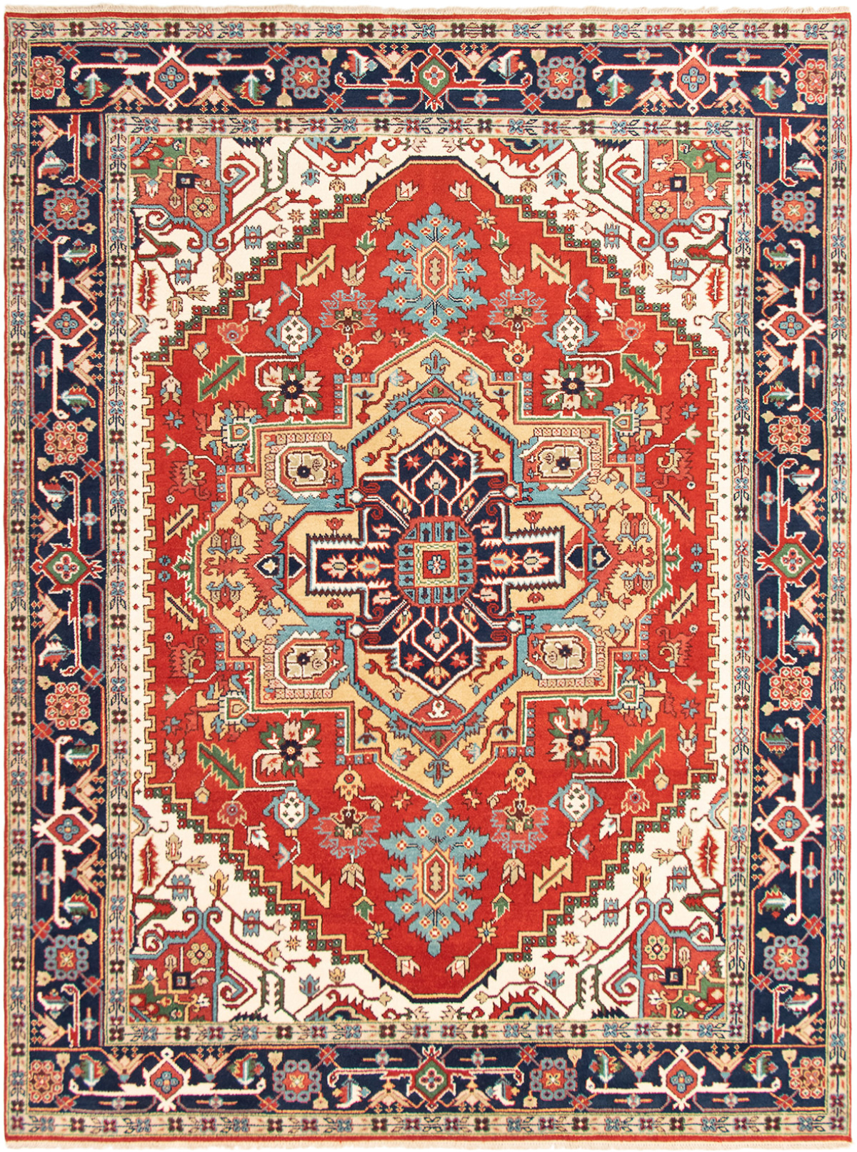 Hand-knotted Serapi Heritage Dark Copper Wool Rug 9'0" x 12'0" (18) Size: 9'0" x 12'0"  
