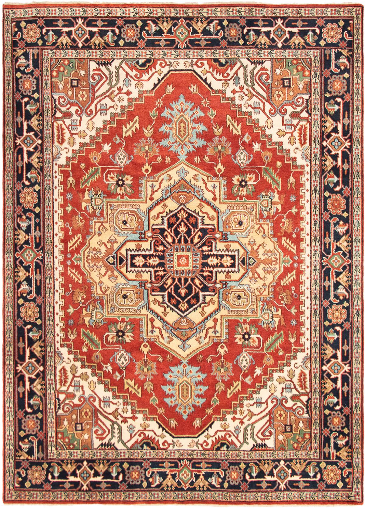 Hand-knotted Serapi Heritage Dark Red Wool Rug 8'8" x 12'0"  Size: 8'8" x 12'0"  