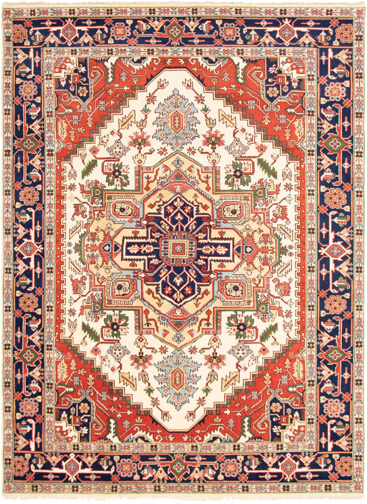 Hand-knotted Serapi Heritage Cream Wool Rug 8'6" x 11'9" Size: 8'6" x 11'9"  