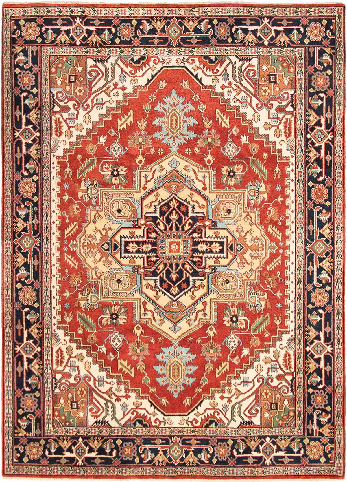 Hand-knotted Serapi Heritage Dark Red Wool Rug 8'9" x 11'8" Size: 8'9" x 11'8"  