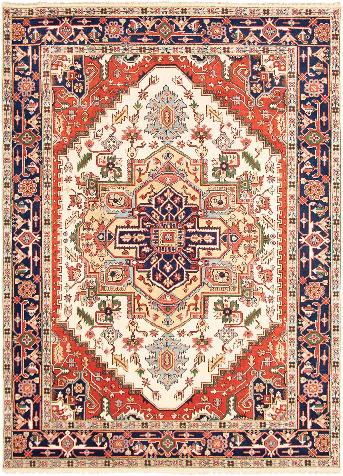 Hand-knotted Serapi Heritage Cream Wool Rug 8'10" x 11'10"  Size: 8'10" x 11'10"  