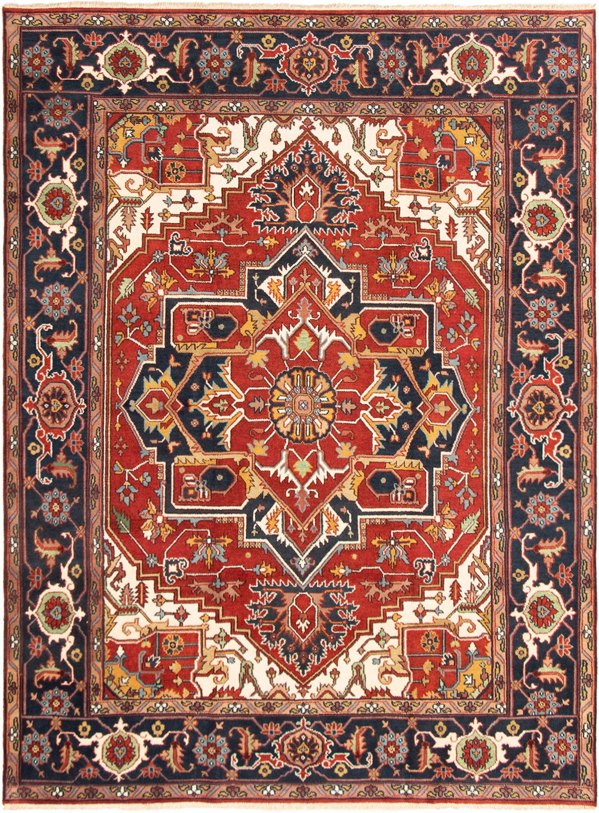 Hand-knotted Serapi Heritage Dark Red Wool Rug 8'9" x 11'8"  Size: 8'9" x 11'8"  