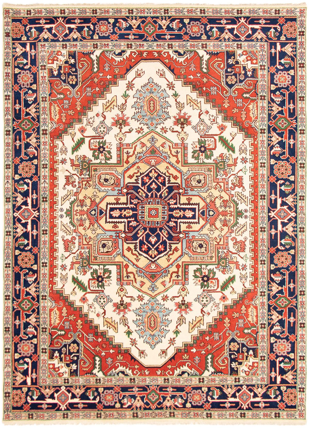 Hand-knotted Serapi Heritage Cream Wool Rug 8'11" x 11'10" Size: 8'11" x 11'10"  