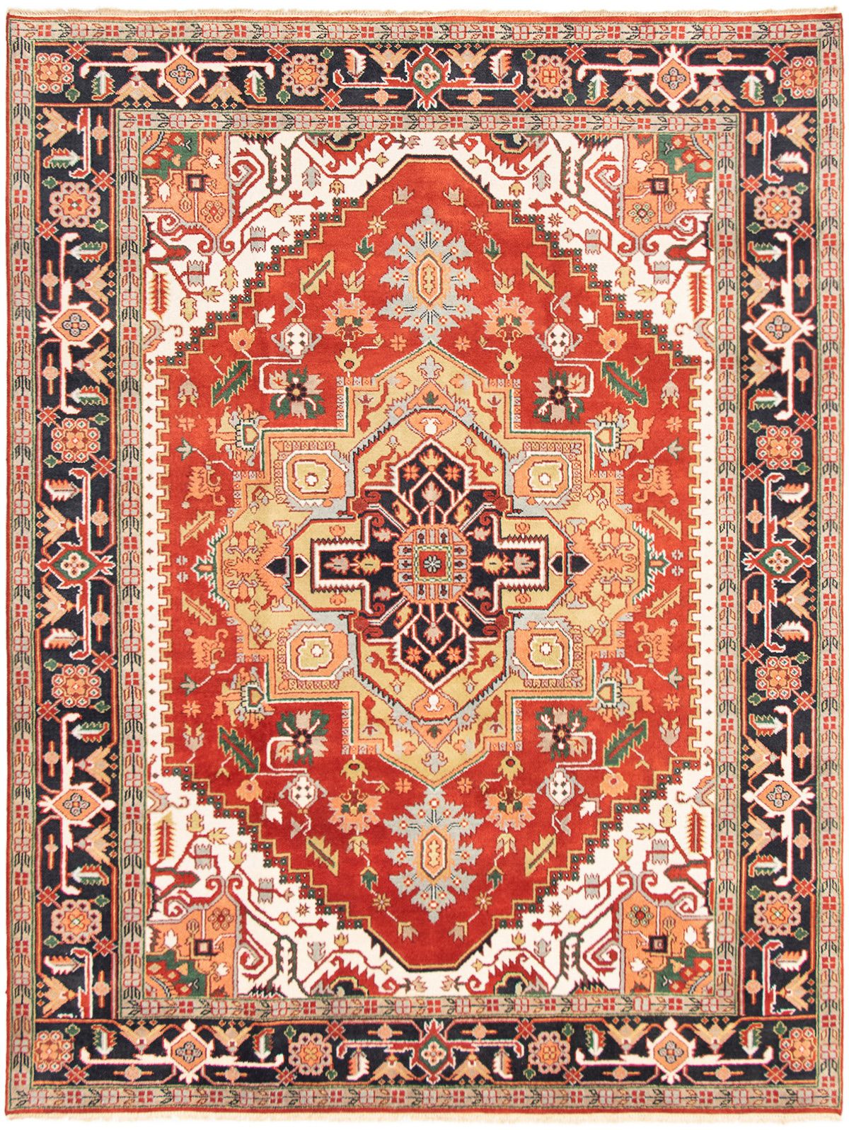 Hand-knotted Serapi Heritage Dark Copper Wool Rug 8'10" x 11'9"  Size: 8'10" x 11'9"  