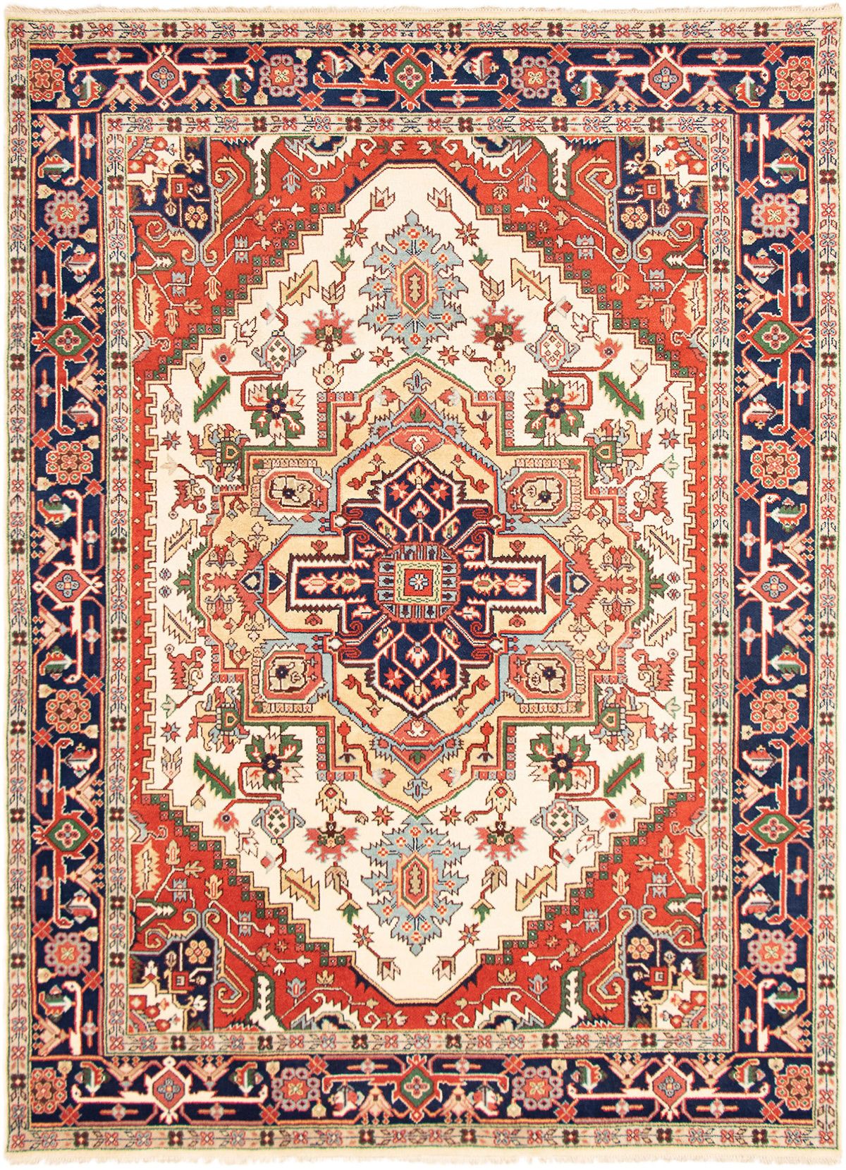 Hand-knotted Serapi Heritage Cream Wool Rug 8'9" x 11'11" Size: 8'9" x 11'11"  