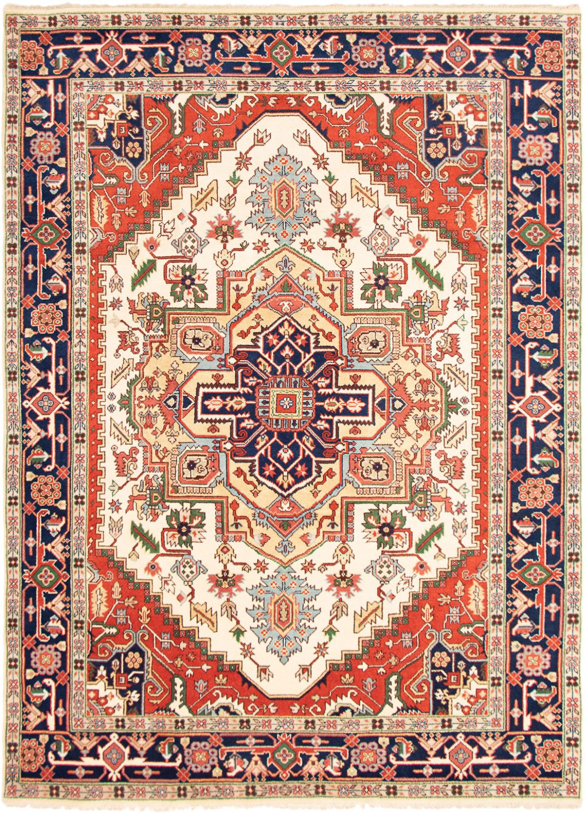 Hand-knotted Serapi Heritage Cream Wool Rug 8'11" x 12'3"  Size: 8'11" x 12'3"  